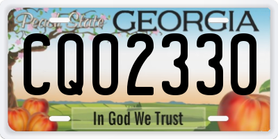 GA license plate CQO2330