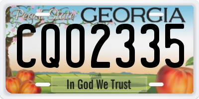 GA license plate CQO2335