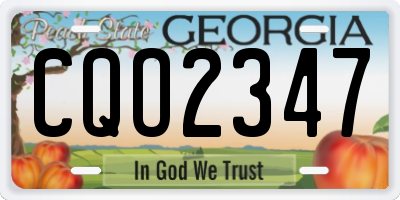 GA license plate CQO2347