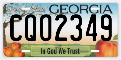 GA license plate CQO2349