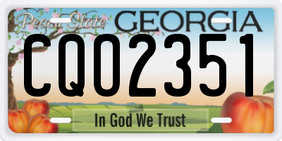 GA license plate CQO2351