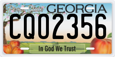 GA license plate CQO2356