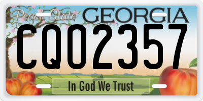 GA license plate CQO2357