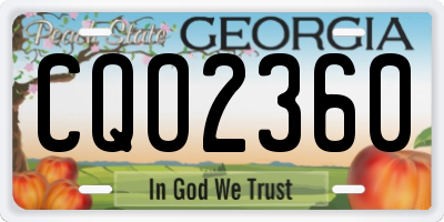 GA license plate CQO2360