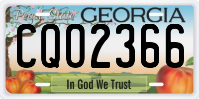 GA license plate CQO2366