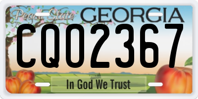 GA license plate CQO2367