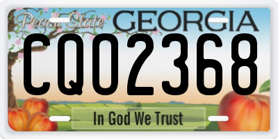 GA license plate CQO2368