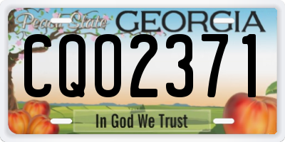 GA license plate CQO2371