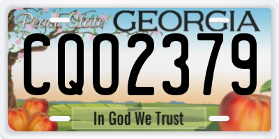 GA license plate CQO2379