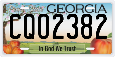 GA license plate CQO2382