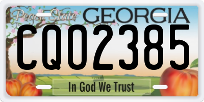 GA license plate CQO2385