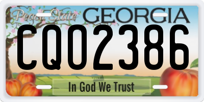 GA license plate CQO2386