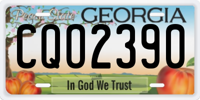 GA license plate CQO2390