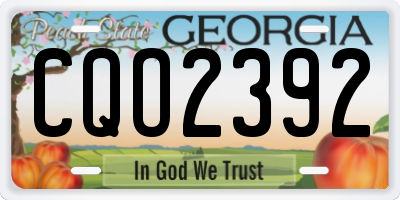 GA license plate CQO2392
