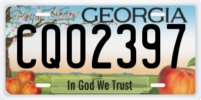 GA license plate CQO2397