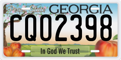 GA license plate CQO2398
