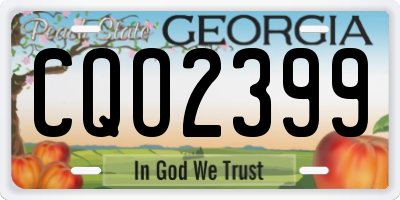 GA license plate CQO2399