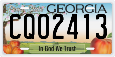 GA license plate CQO2413