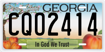 GA license plate CQO2414