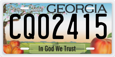 GA license plate CQO2415