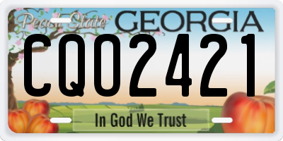 GA license plate CQO2421