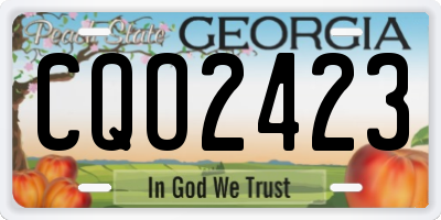 GA license plate CQO2423