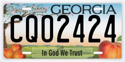 GA license plate CQO2424