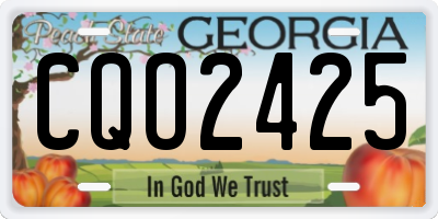 GA license plate CQO2425