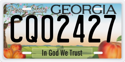 GA license plate CQO2427