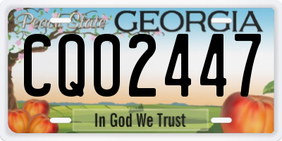 GA license plate CQO2447