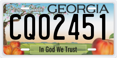GA license plate CQO2451