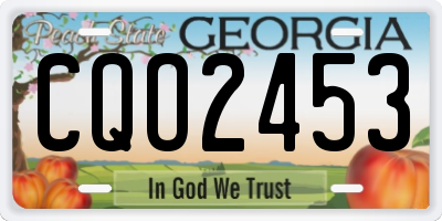 GA license plate CQO2453