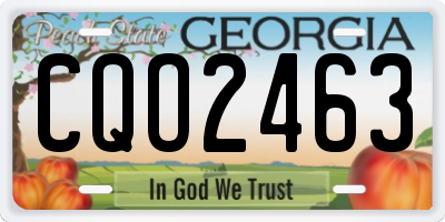 GA license plate CQO2463