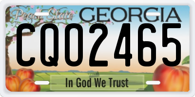 GA license plate CQO2465