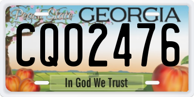 GA license plate CQO2476