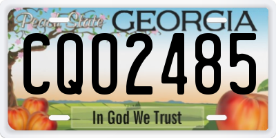 GA license plate CQO2485