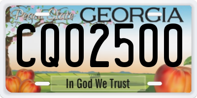 GA license plate CQO2500