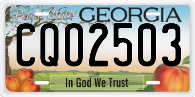 GA license plate CQO2503