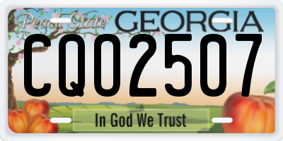 GA license plate CQO2507
