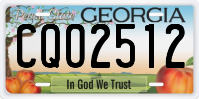 GA license plate CQO2512