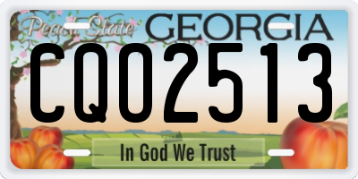 GA license plate CQO2513