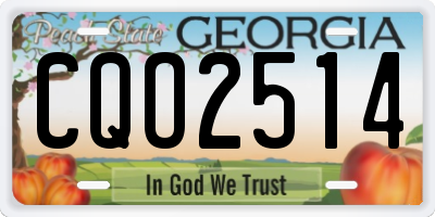 GA license plate CQO2514