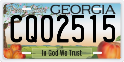 GA license plate CQO2515