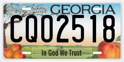 GA license plate CQO2518