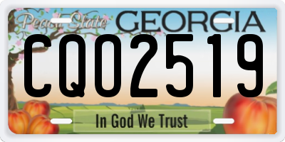 GA license plate CQO2519