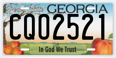 GA license plate CQO2521