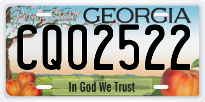 GA license plate CQO2522