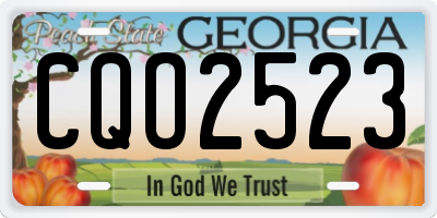 GA license plate CQO2523