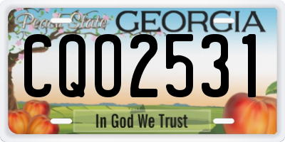 GA license plate CQO2531