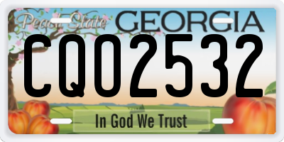GA license plate CQO2532